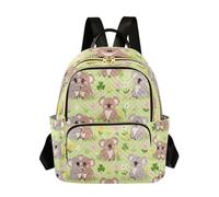 Grckit Joli sac à dos koalas vert pour femme, petit sac à dos léger de 8,5 l avec poches à fermeture éclair, pour le travail, les voyages, A618, 14L, Sac à dos daypack
