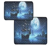 Grckit Lot de 2 tapis hygiéniques lavables et antidérapants pour chien, motif bateau pirate, 61 x 91,4 cm + 91,4 x 106,7 cm