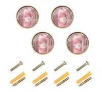 Grckit Mermaid Lot de 4 boutons de tiroir ronds de 32 mm pour armoire de cuisine, commode, quincaillerie de tiroir