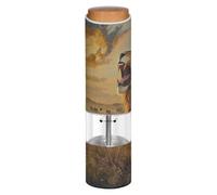 Grckit Moulin à poivre et sel électrique à piles avec lumière LED blanche réglable Lion d'Afrique