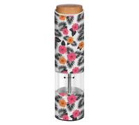 Grckit Moulin à poivre et sel électrique, à piles, grosseur réglable, lumière LED blanche, feuilles de palmier noires