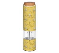 Grckit Moulin à poivre et sel électrique, à piles, grosseur réglable, lumière LED blanche, fruits bananes