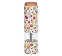 Grckit Moulin à poivre et sel électrique, à piles, grosseur réglable, lumière LED blanche, fruits colorés