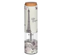 Grckit Moulin à poivre et sel électrique à piles réglable avec lumière LED blanche Tour Eiffel Paris