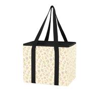 Grckit Organiseur de coffre de voiture vintage avec petites fleurs - Sac fourre-tout pliable robuste avec poignées renforcées pour le shopping, les voyages, le pique-nique