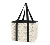 Grckit Organiseur de coffre de voiture vintage avec petites fleurs - Sac fourre-tout pliable robuste avec poignées renforcées pour le shopping, les voyages, le pique-nique