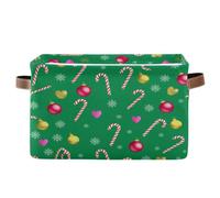 Grckit Paniers de rangement en forme de boule de Noël en forme de canne à sucre d'orge - Paniers de rangement pliables en tissu pour organiser les étagères, les placards, la maison, décorer vos pièces