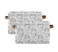 Grckit Paniers de rangement pliables en tissu avec motif lapins couronnés pour organiser les étagères, les placards, la maison, décorer vos pièces