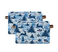 Grckit Paniers de rangement pliables en tissu avec silhouette de renne pour organiser les étagères, les placards, la maison, décorer vos pièces