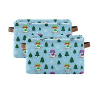Grckit Paniers de rangement pliables en tissu pour chiens de dessin animé de ski, grands bacs de rangement pour organiser les étagères, les placards, la maison, décorer vos chambres