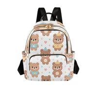 Grckit Petit sac à dos léger avec poches à fermeture éclair pour femme, 8,5 l, motif ours mignons pastel, pour le travail, les voyages, A701, 14L, Sac à dos daypack
