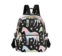 Grckit Petit sac à dos léger de 8,5 l avec poches à fermeture éclair pour femme, motif cheval de rêve, pour le travail, les voyages, A635, 14L, Sac à dos daypack