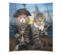 Grckit Piracy Tente de plage pour chat - Abri solaire de plage de 2,9 x 3,5 m avec 4 sacs de sable, 4 poteaux de stabilité, pelles à sable - Auvent de tente pour plage, camping, pêche, pique-nique