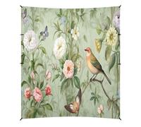 Grckit Pretty Bird Tente de plage - Abri solaire de 2,9 x 3,6 m avec 4 sacs de sable, 4 poteaux de stabilité, pelles à sable - Auvent de tente pour plage, camping, pêche, pique-nique