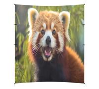 Grckit Red Panda Tente de plage - Abri solaire de 2,9 x 3,6 m avec 4 sacs de sable, 4 poteaux de stabilité, pelles à sable - Auvent de tente pour plage, camping, pêche, pique-nique