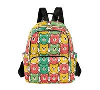 Grckit Sac à dos coloré avec ours en peluche pour femme, petit sac à dos léger de 8,5 l avec poches à fermeture éclair pour le travail, les voyages, A590, 8.5L, Sac à dos daypack