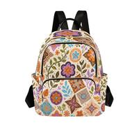 Grckit Sac à dos kaléidoscope floral bohème pour femme, petit sac à dos léger de 8,5 l avec poches à fermeture éclair pour le travail, les voyages, A420, 14L, Sac à dos daypack
