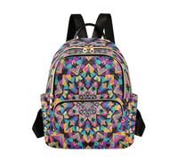 Grckit Sac à dos kaléidoscope vibrant pour femme, petit sac à dos léger de 8,5 l avec poches à fermeture éclair pour le travail et les voyages, A488, 8.5L, Sac à dos daypack