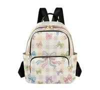 Grckit Sac à dos léger avec nœuds pastel pour femme, 8,5 l avec poches à fermeture éclair, pour le travail, les voyages, A463, 14L, Sac à dos daypack