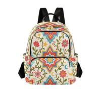 Grckit Sac à dos léger pour femme, motif kaléidoscope folklorique, 8,5 l, avec poches à fermeture éclair, pour le travail, les voyages, A445, 8.5L, Sac à dos daypack