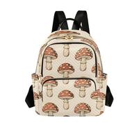 Grckit Sac à dos vintage à motif champignon pour femme, petit sac à dos léger de 8,5 l avec poches à fermeture éclair pour le travail, les voyages, A874, 8.5L, Sac à dos daypack