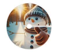 Grckit Snowman Gives A Thumbs Up Jupe de sapin de Noël 119,4 cm Décoration de vacances pour Noël, tapis doux pour décoration sous le sapin, salon, extérieur