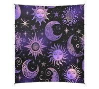 Grckit Tente de plage Sun Moon and Stars de 2,9 x 3,6 m avec 4 sacs de sable, 4 poteaux de stabilité, pelles à sable - Auvent de tente pour plage, camping, pêche, pique-nique