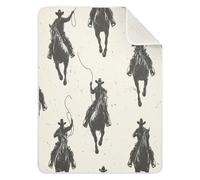 Grckit Wild West Cowboys Couverture pour bébé 76,2 x 101,6 cm Ultra douce Couverture d'emmaillotage de voyage pour nouveau-né à 4 ans, lavable en machine