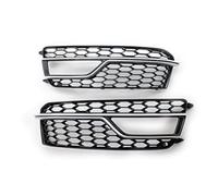 GRDLMO Grille de Phare antibrouillard en nid d'abeille for Pare-Chocs Avant de Voiture, Noir Brillant, for Audi, A5 S5, for, 2013-2017 8T0807681M 8T0807682M Ensembles de phares antibrouillard Grille