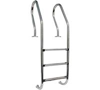 GRE 126674 - Échelle INOX coudée pour piscines Bois, marches antidérapantes