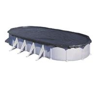 GRE - Bâche d'hivernage pour piscine tubulaire hors-sol ovale 6,1 x 3,75 m - 180g/m² - Protection contre feuilles et débris