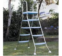 Echelle pour piscine hors-sol - H142 cm - Grise avec plateforme