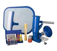 GRE Kit de nettoyage piscine 7 pieces trousse d analyse 1 brosse 1 épuisette 1 manche G