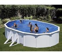 Gre Piscine hors-sol Atlantis KITPROV618 ovale acier blanc 610x375x132 cm filtre à sable