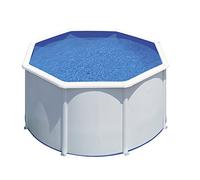 GRE - Kit Piscine hors sol acier ronde blanche Ø260 x 122 cm (Livrée avec filtre à sable et échelle)