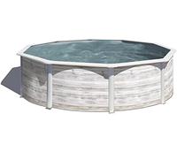 Piscine hors sol acier aspect bois Gré Finlande ø4,80 x h.1,22 m