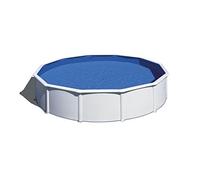 GRE KIT550ECO Fidji - Piscine Hors-Sol en Acier, Piscine Ronde avec Structure en Acier Blanc. Piscines Hors-Sol pour Jardin, Ø550 x 120 cm
