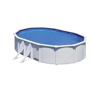 Gre KIT610ECO Fidji - Piscine Hors-Sol en Acier, Piscine Ovale avec Structure en Acier Blanc. Piscines Hors-Sol pour Jardin, 610x375x120cm