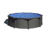 Gre Piscine hors-sol acier Juni ronde Ø 3,50 m x H 1,32 m Gris anthracite