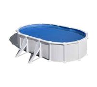Gre KITPROV618 Atlantis - Piscine Hors-Sol en Acier, Piscine Ovale avec Structure en Acier Blanc. Piscines Hors-Sol pour Jardin, 610x375x132 cm