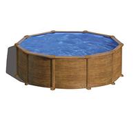 Gre Piscine en Acier Ronde Mauritius Madera avec Filtre à Sable 460x132 cm