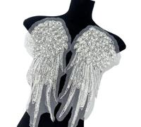 Greabuy 1 paire d'écussons brodés élégants en forme d'ailes pour femmes - Décorations d'épaule pour une tenue décontractée et un événement