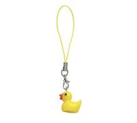 Greabuy Adorable chaîne de téléphone en forme de canard jaune facile à attacher, porte-clés fait à la main pour décoration de sacs, 8.5*1.5CM, Résine