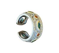Greabuy Anneaux ouverts multifonctionnels vintage géométriques délicats bijoux en alliage texture pour les amateurs de mode Maneater Eye Stone Open, One Size, Comme décrit, Comme décrit.