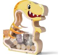 Greabuy Boîte à monnaie créative en bois pour enfants motif dinosaure parfaite pour garçons et filles