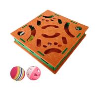 Greabuy Boîte d'enrichissement portable pour chats avec 2 clochettes pour engager l'esprit et le corps pendant les jeux en intérieur
