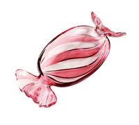 Greabuy Bol décoratif en verre multifonction en forme de bonbon, plateau de dessert, plateau de service pour noix, collations, biscuits, salle à manger, plat essentiel en verre de Noël