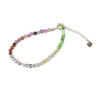 Greabuy Bracelet délicat en perles de cristal multicolores pour femme - Élégant bracelet empilable de perles de 2 mm, 4.29x2.73in, Acrylique