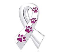 Greabuy Broche délicate en forme de ruban imprimé pattes d'animaux domestiques pour Noël, mariage, vacances, broche exquise pour robe de soirée