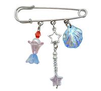 Greabuy Broche élégante polyvalente, pendentif, coquillages, étoiles, épingles à col en forme d'étoile, pinces élégantes pour pull, châle avec faux